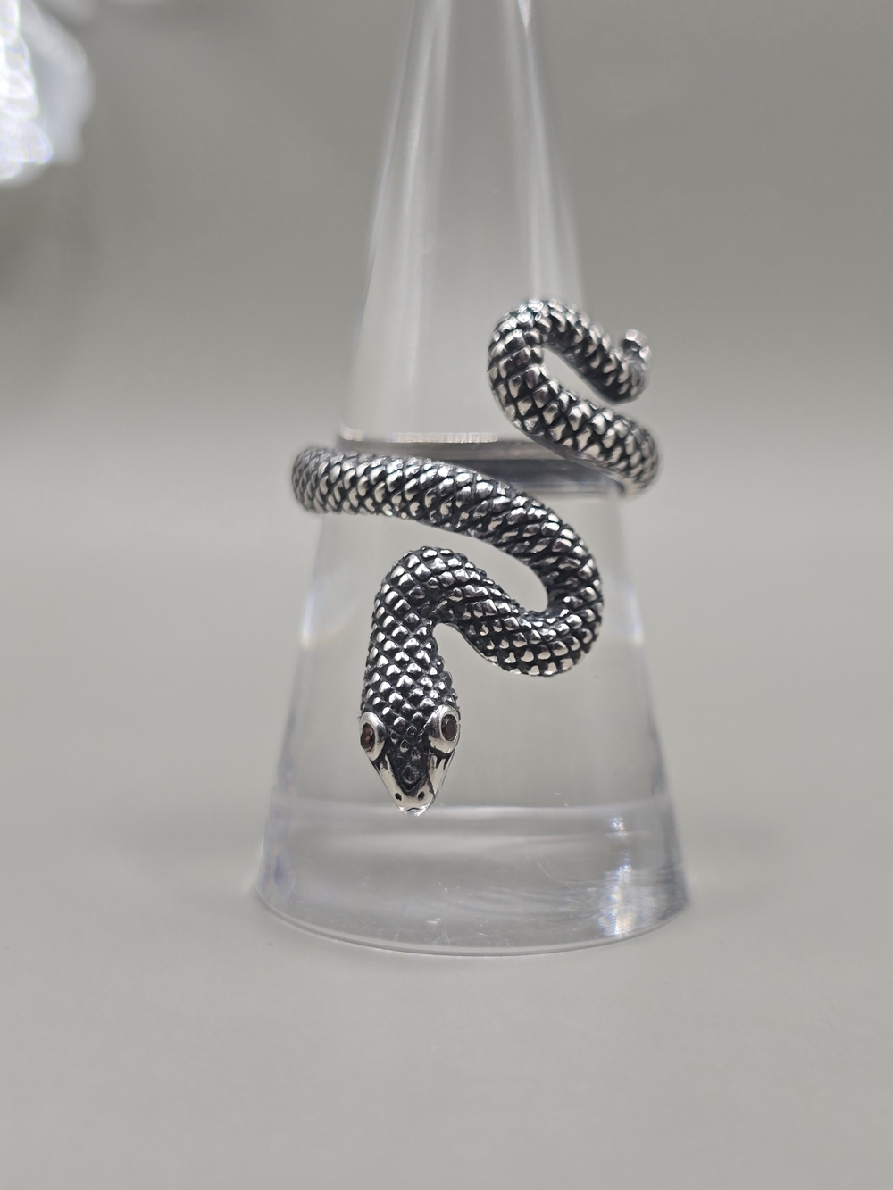 925 Sterling Silver Snake Wrap Ring - Silver Reptile Jewelry